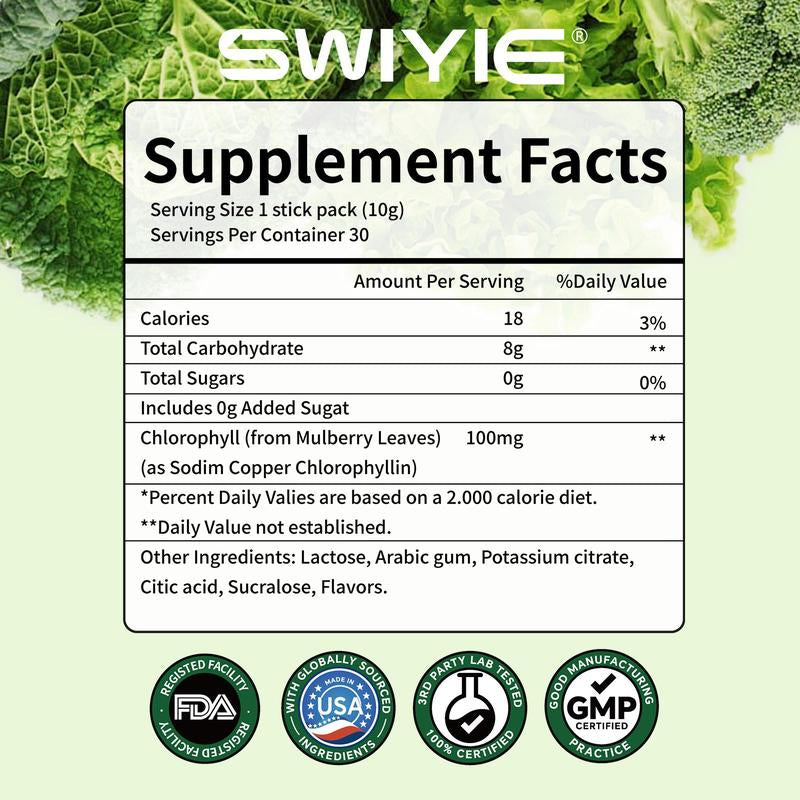 SWIYIE Chlorophyll Stick Packs: Remove Bad Breath Supercharge Your